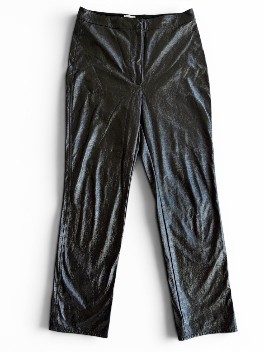Wilfred Aritzia Black Faux Leather Pants High Rise Straight Leg M